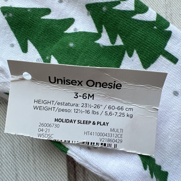 Holiday Time Baby Boys Holiday Sleep N Play One Piece Footed Crawler 3-6 M New - Picture 5 of 5